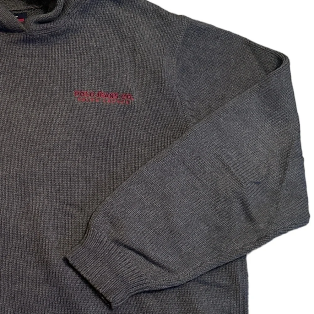Polo Ralph Lauren Gray Hooded Sweater Men XL Pullover Classic Logo